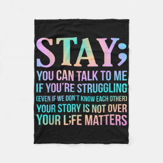 Uw leven is gelukkig zelfmoordbewustzijn ondersteu fleece deken