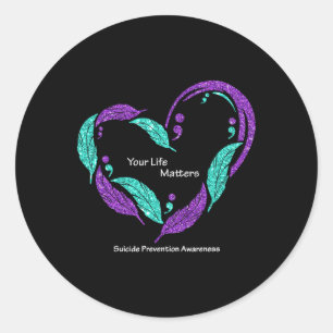 Uw levensproblemen Semicolon zelfmoordpreventie AW Ronde Sticker