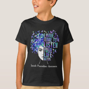 Uw levensproblemen Zelfmoordpreventie Bewustzijn W T-shirt