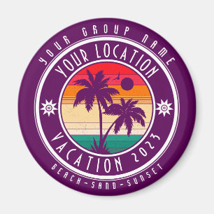 Uw Locatie Vakantie Aangepaste Groepsnaam Zomer Magneet