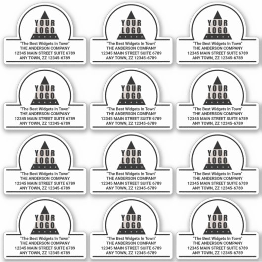 Uw Logo 12 Promo Adres Contour Cut Vinyl Sticker (Voorkant)