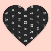 Uw Logo | 3 Logo Pattern Design Bewerkbaar Zwart Hart Sticker