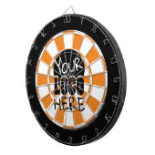 Uw Logo Aangepast Sinaasappel en Wit Dartbord (Voorkant Rechts)