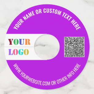 Uw Logo Aangepaste Tekst en QR Code Wijnglas Label