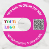 Uw Logo Aangepaste Tekst en QR Code Wijnglas Label (Voorkant)