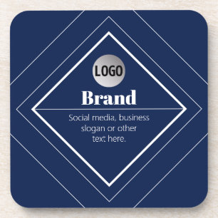 Uw Logo & Aanpasbaar Modern Design Marineblauw Bier Onderzetter