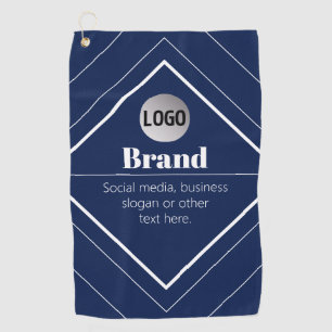 Uw Logo & Aanpasbaar Modern Design Marineblauw Golfhanddoek
