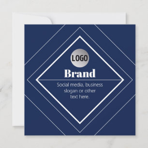 Uw Logo & Aanpasbaar Modern Design Marineblauw Kaart