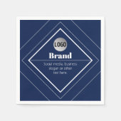 Uw Logo & Aanpasbaar Modern Design | Marineblauw Servet (Voorkant)