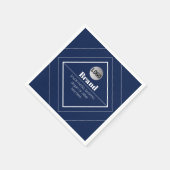 Uw Logo & Aanpasbaar Modern Design | Marineblauw Servet (Hoek)