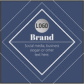Uw Logo & Aanpasbaar Modern Design | Marineblauw Sticker (Voorkant)