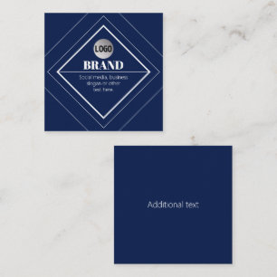 Uw Logo & Aanpasbaar Modern Design Marineblauw Vierkante Visitekaartje