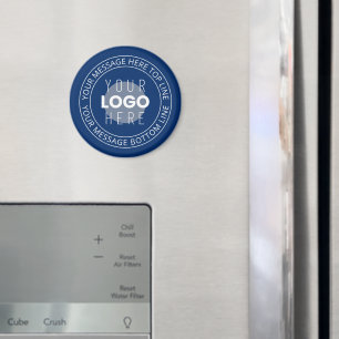 Uw Logo & Aanpasbare Cirkelvormige Tekst Marineb Magneet