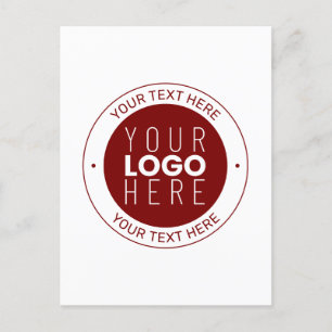 Uw Logo & Aanpasbare Tekst Diep rood/Zelf te kie Briefkaart