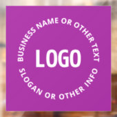 Uw Logo & Aanpasbare Tekst | Paarse Violet Raamsticker (Vel 2)