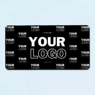 Uw Logo & achtergrond die Logo herhalen Zwart Etiket