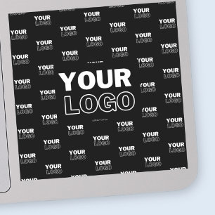 Uw Logo & achtergrond die Logo herhalen Zwart Sticker