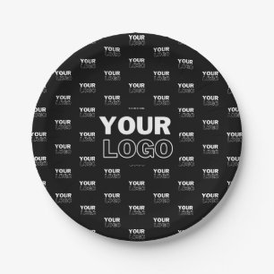 Uw Logo & Achtergrond Herhalend Logo Zwart Papieren Bordje