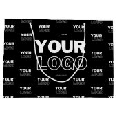 Uw Logo & Achtergrond Herhalende Logo | Zwart Groot Cadeauzakje (Achterkant)