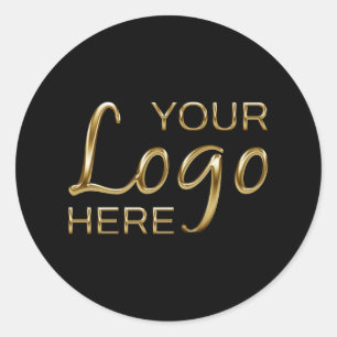 Uw Logo Afbeelding Hier Zwart Ronde Sticker