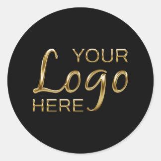 Uw Logo Afbeelding Hier Zwart Ronde Sticker
