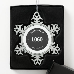 Uw logo, afbeelding of ontwerp & bewerkbare tekst tin sneeuwvlok ornament