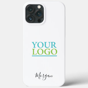 Uw Logo/Art/Foto, DIY Name Black Script, White iPhone 13 Pro Max Hoesje
