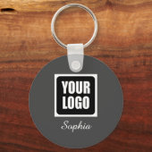 Uw Logo/Art/Foto, DIY Script Name, Dark Grey Sleutelhanger (Voorkant)
