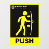 Uw Logo-bedrijf | Duw om de deur te openen Raamsticker (Vel)