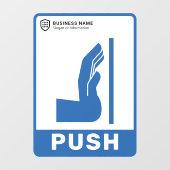 Uw Logo-bedrijf | Duw om de deur te openen Raamsticker (Vel)