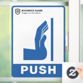 Uw Logo-bedrijf | Duw om de deur te openen Raamsticker (Huis)