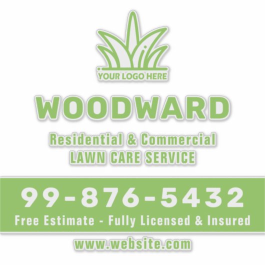 Uw Logo-bedrijf | Lawn Care-service Sticker (Voorkant)