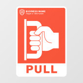 Uw Logo-bedrijf | Trek aan de deur Raamsticker (Vel)