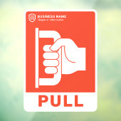 Uw Logo-bedrijf | Trek aan de deur Raamsticker (Vel 3)