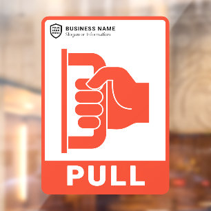 Uw Logo-bedrijf Trek aan de deur Raamsticker
