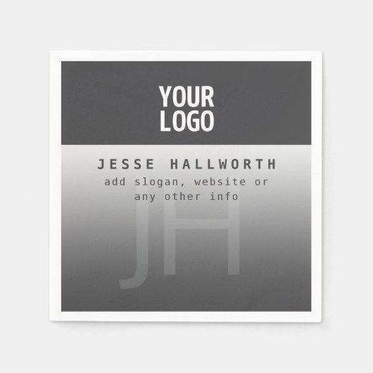 Uw Logo, bedrijfsnaam & monogram Servet (Voorkant)