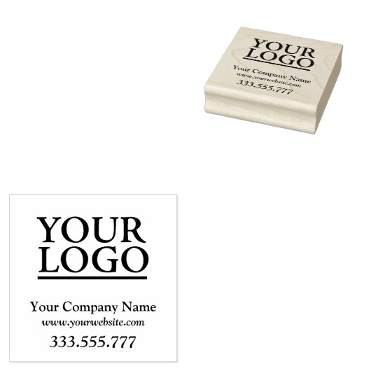 Uw Logo, Bedrijfsnaam, Website, Telefoon Rubberstempel (Gestempeld)