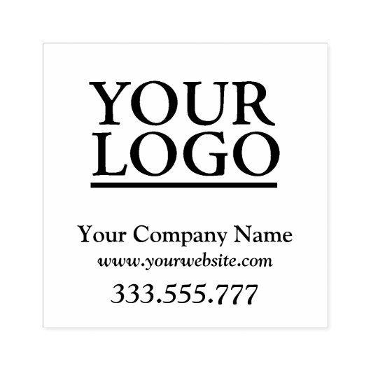 Uw Logo, Bedrijfsnaam, Website, Telefoon Rubberstempel (Afrduk)