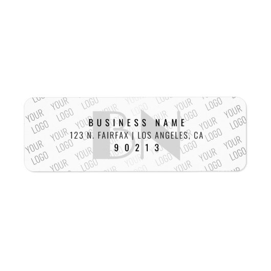 Uw Logo betegeld wit verloop retouradres Etiket (Voorkant)