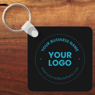Uw Logo Bewerkbare bedrijfsnaam en website Sleutelhanger