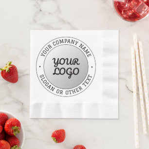 Uw Logo & Bewerkbare Circulaire Tekst Grijs Ombr Servet