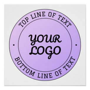 Uw Logo & Bewerkbare Circulaire Tekst Paarse Omb Perfect Poster
