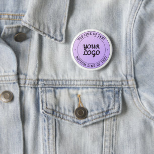 Uw Logo & Bewerkbare Circulaire Tekst   Paarse Omb Ronde Button 5,7 Cm