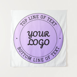 Uw Logo & Bewerkbare Circulaire Tekst Paarse Omb Wandkleed