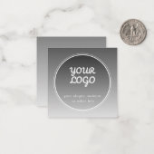 Uw Logo & bewerkbare tekst | Donkergrijs verloop Notitiekaartje (Voorkant / Achterkant in situ)