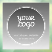 Uw logo & bewerkbare tekst | donkergrijze gradiënt raamsticker (Vel 3)