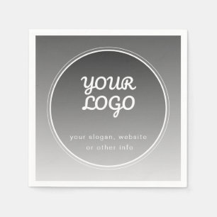 Uw Logo & Bewerkbare Tekst Donkergrijze Gradiënt Servet