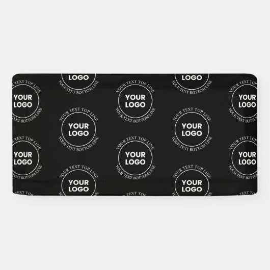 Uw logo & bewerkbare tekst | Herhalend patroon  Spandoek (Horizontaal)