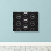Uw Logo & bewerkbare tekst | Herhalingspatroon Canvas Afdruk (Insitu (Houten vloer))