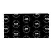 Uw Logo & bewerkbare tekst | Herhalingspatroon Etiket (Voorkant)